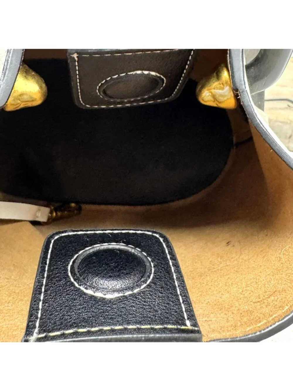 CULBIA Iconic Ozzy Bag Genuine Leather Cream & Black